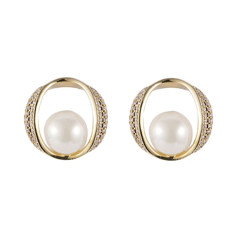 Einfache Perlen-Cz-Ohrringe auf Lager: 1,85–2,35 $