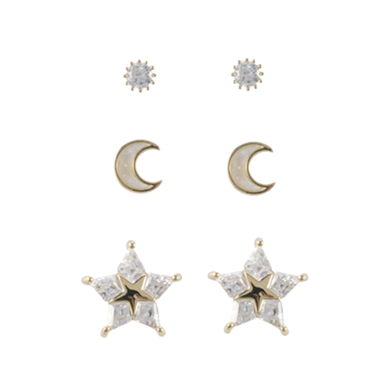 Dot Moon Star 3 Paar Ohrringe 4,18–4,6 $