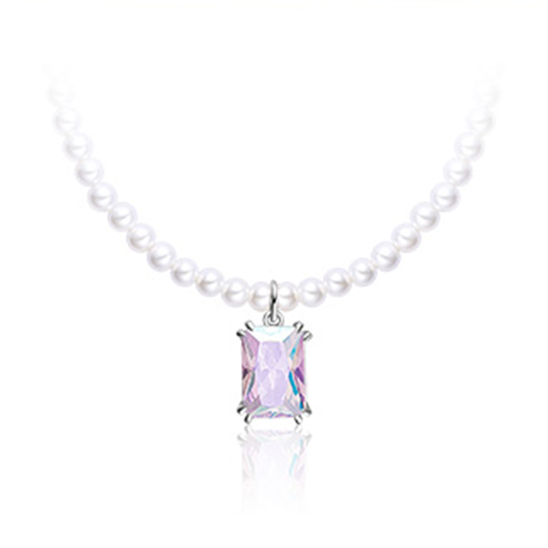 Perlen-Aurora-Würfel-Zucker-Halskette NTB044