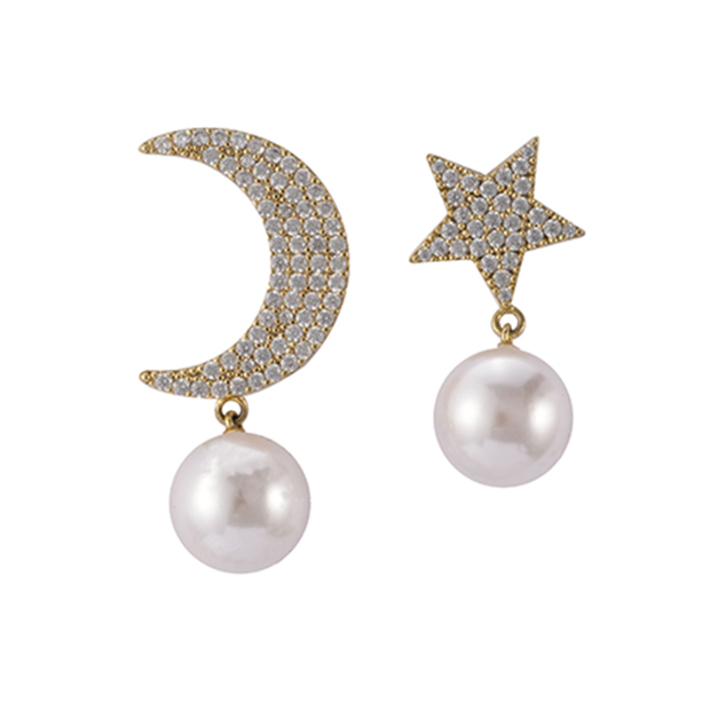 Romantische Mond-Stern-Ohrringe Großhandelspreis 1,91–2,41 $