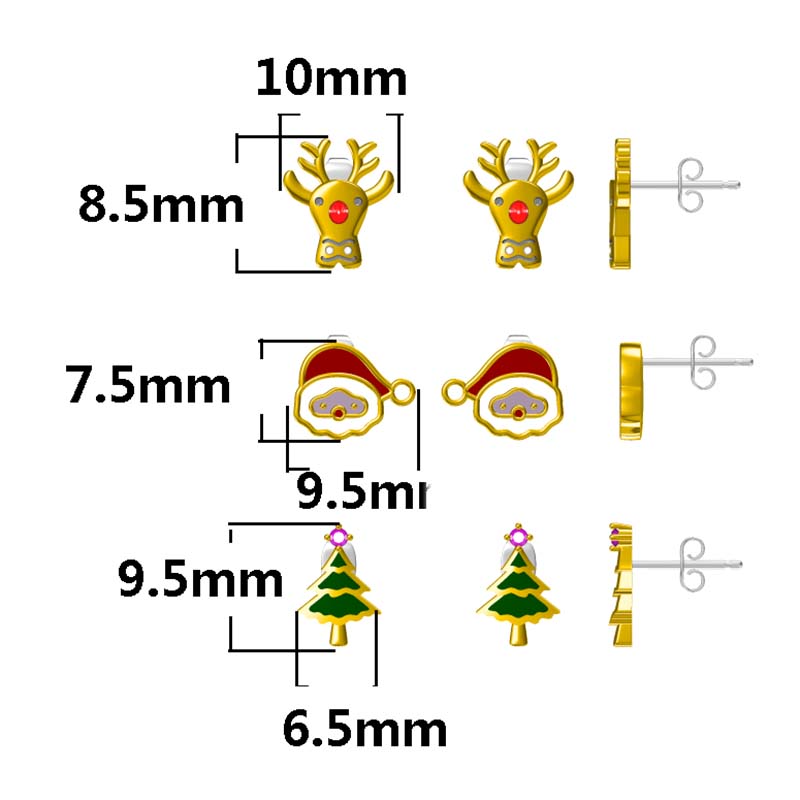 Mehrteiliges Set Weihnachtsbaum-Ohrringe1,92–2,4 $