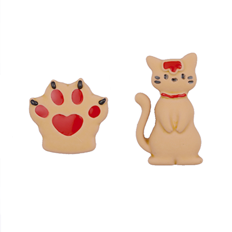Mehrfarbige Ohrringe mit Cartoon-Katze 0,7–1,2 $