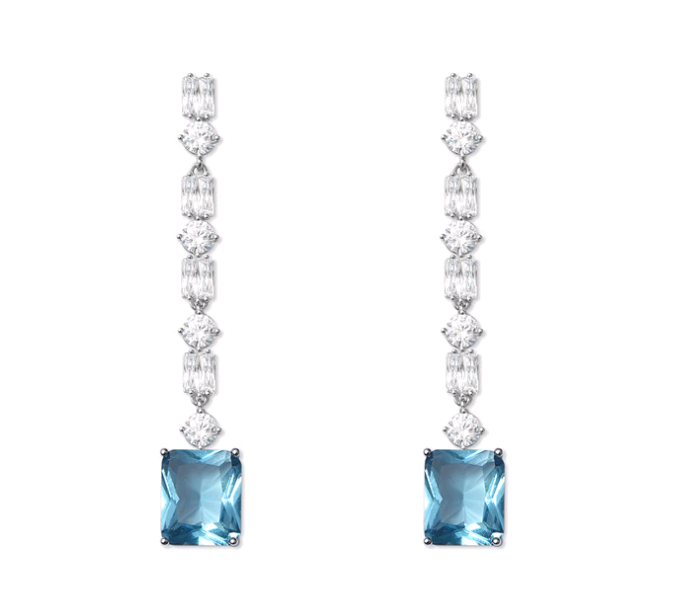 Blaue Edelstein-Tropfenohrringe ETB077