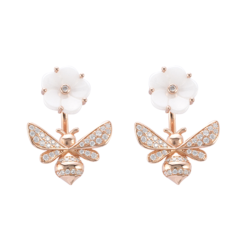 Vorrätige Schmetterlings-Blumen-Cz-Ohrringe