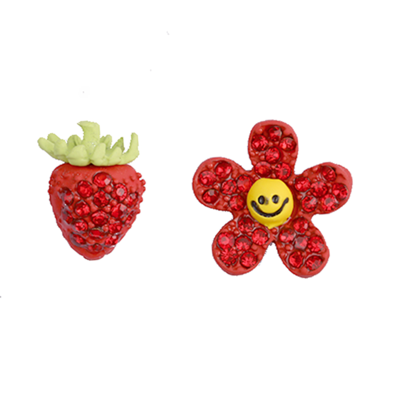 Erdbeerblümchen-Ohrringe, mehrfarbig, 0,8–1,3 $