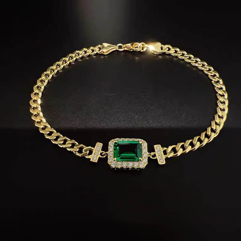Smaragd-Edelstein-Armband BTB001