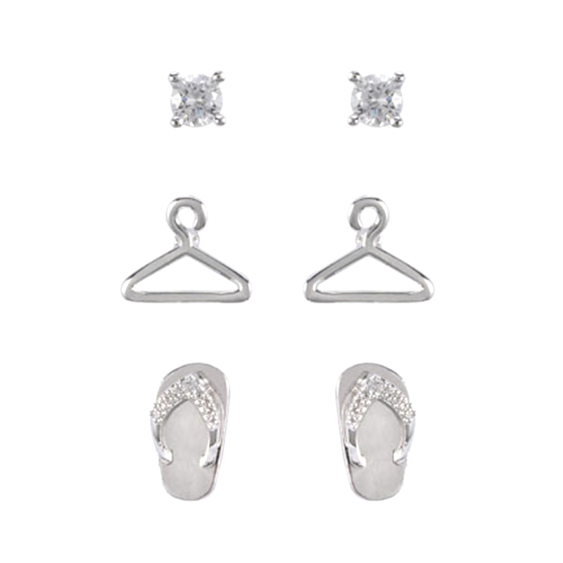 Mehrteiliges Set mit CZ-Ohrringen auf Lager: 1,82–2,3 $