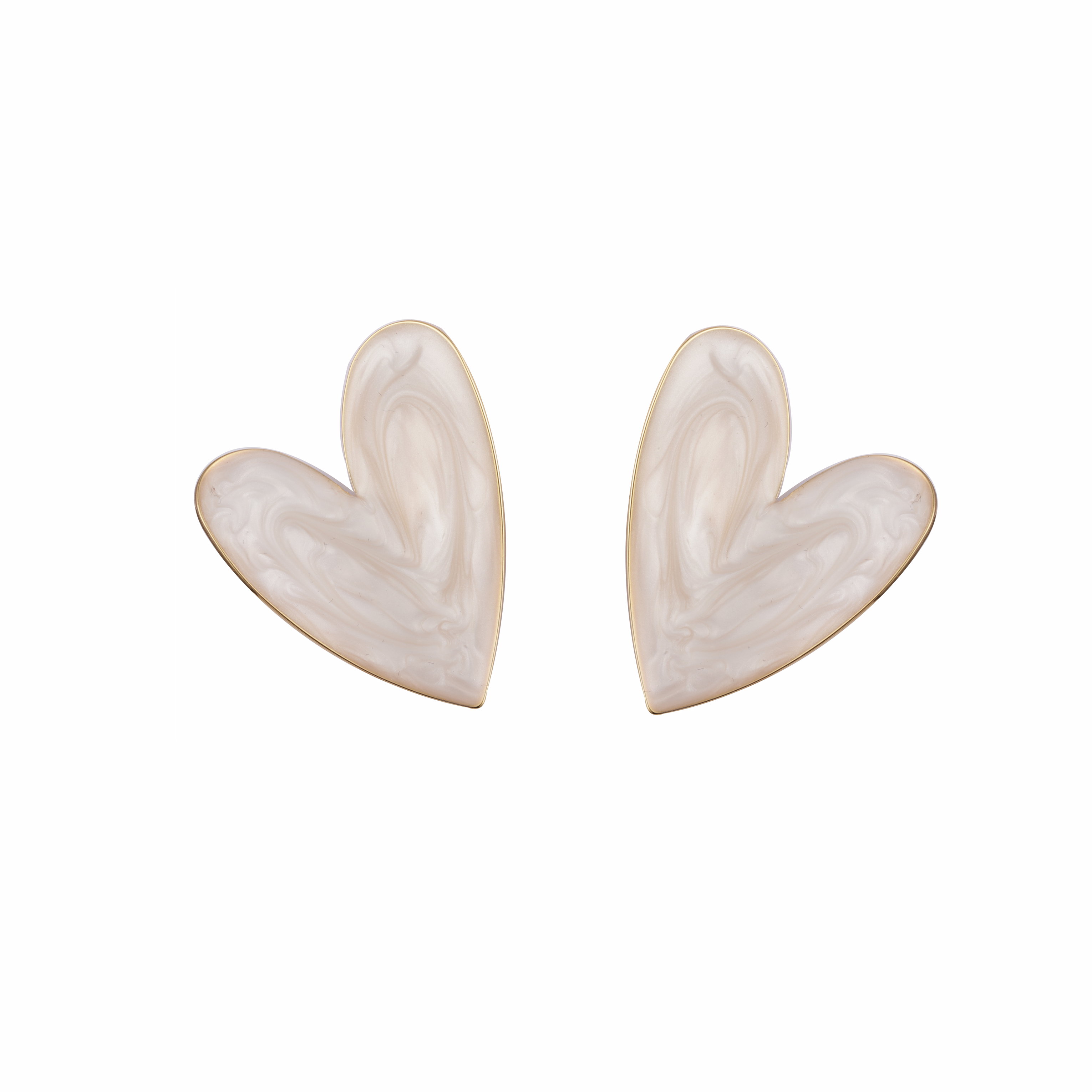 Herzförmige Emaille-Ohrringe 
