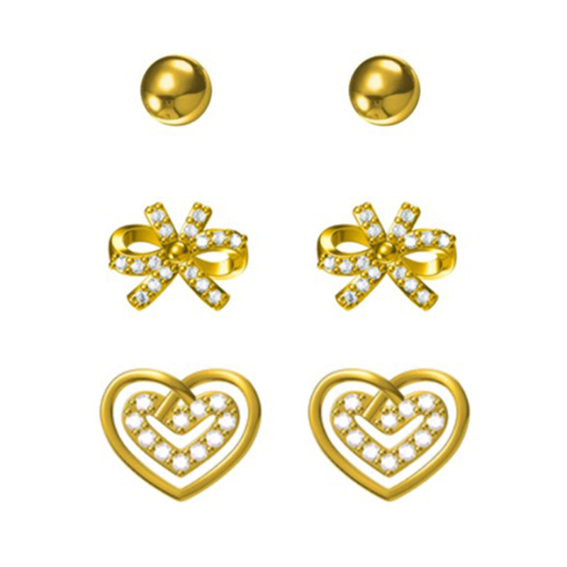 Mehrteiliges Set mit CZ-Ohrringen auf Lager: 1,89–2,3 $