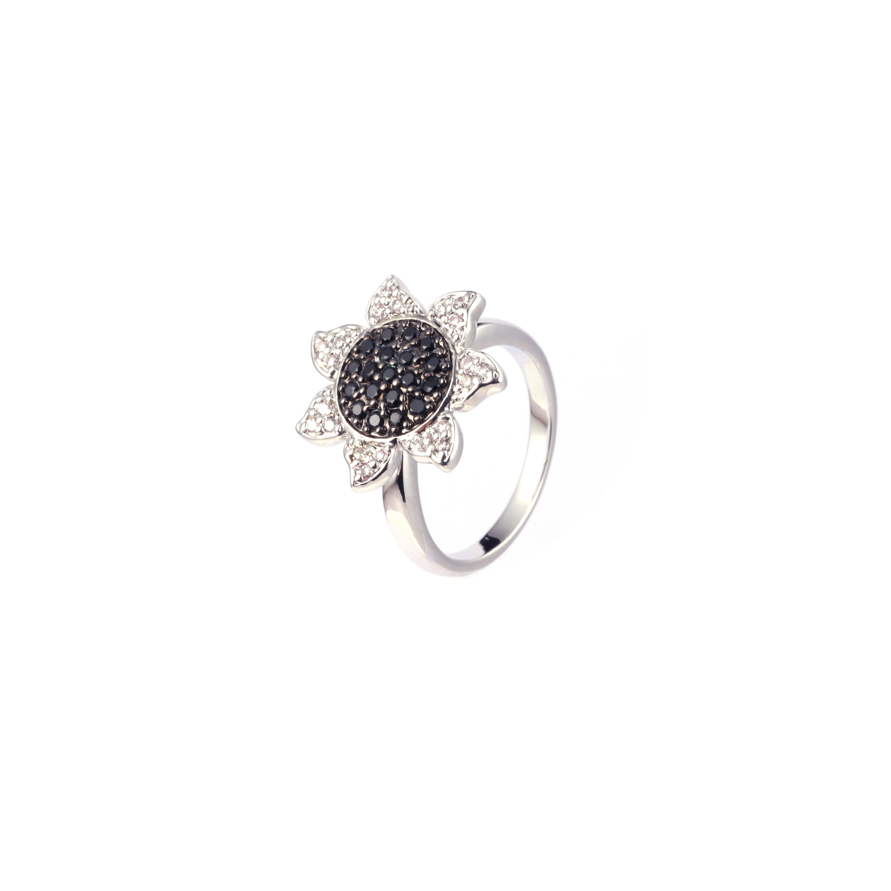 Sonnenblumen-Kubikzirkon-Ring