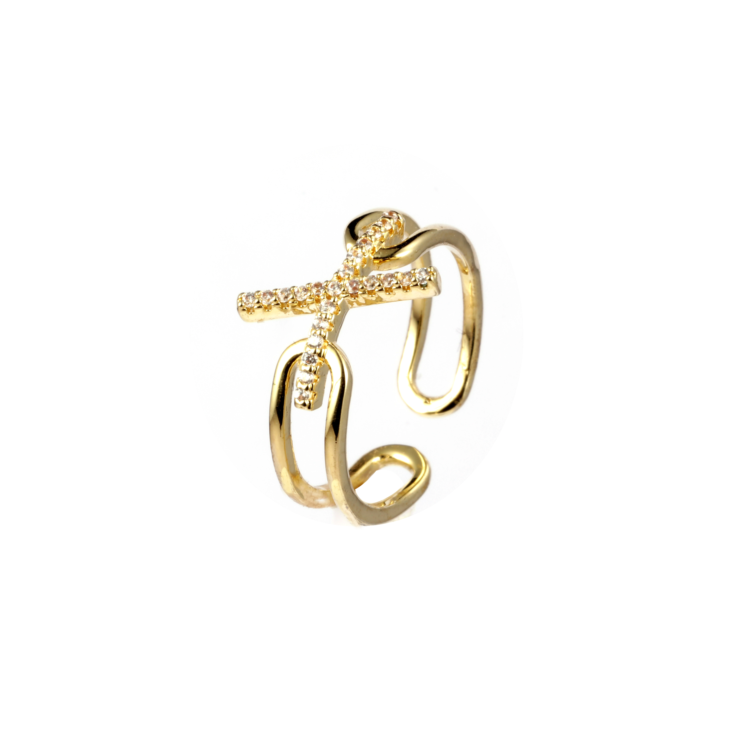 Kreuzförmiger Ring mit modischem Design