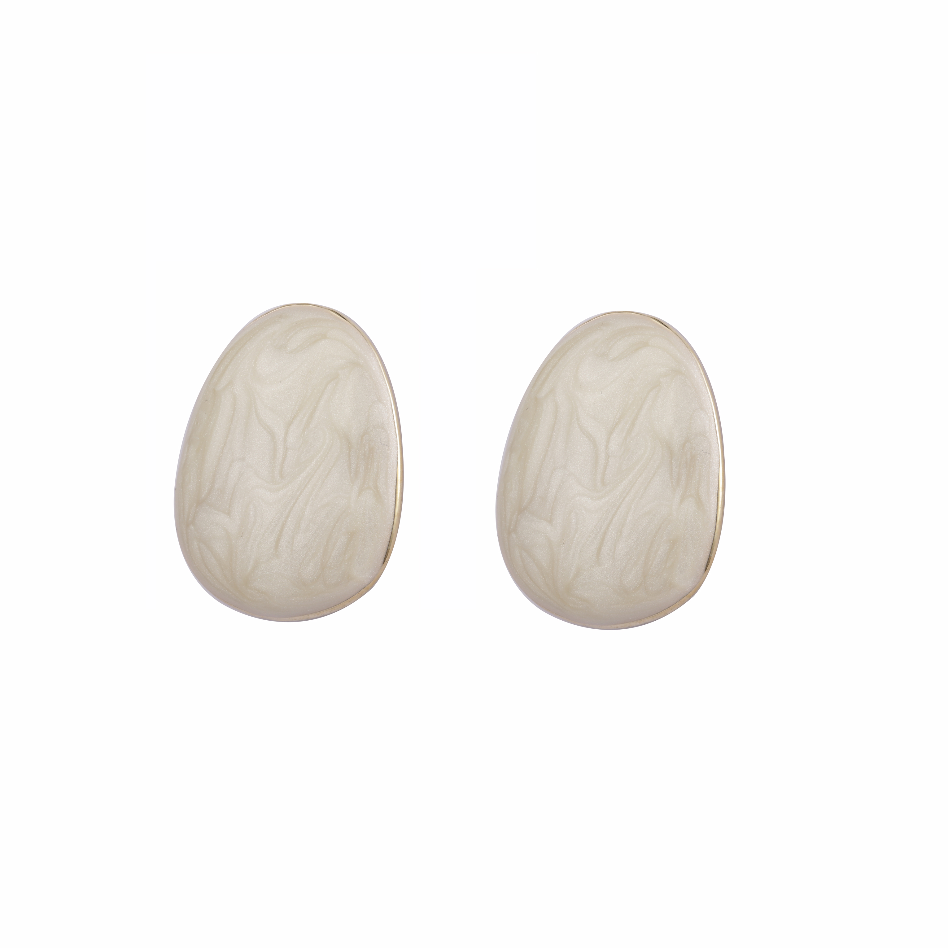 Cremeweiße Emaille-Ohrringe