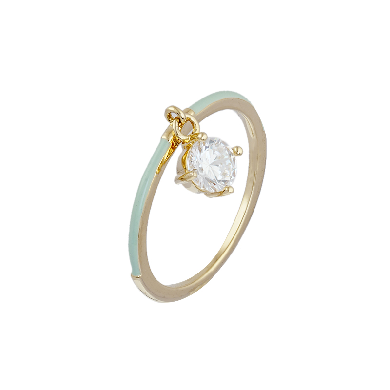 Geschlossener CZ- und Emaille-Ring 2R00672
